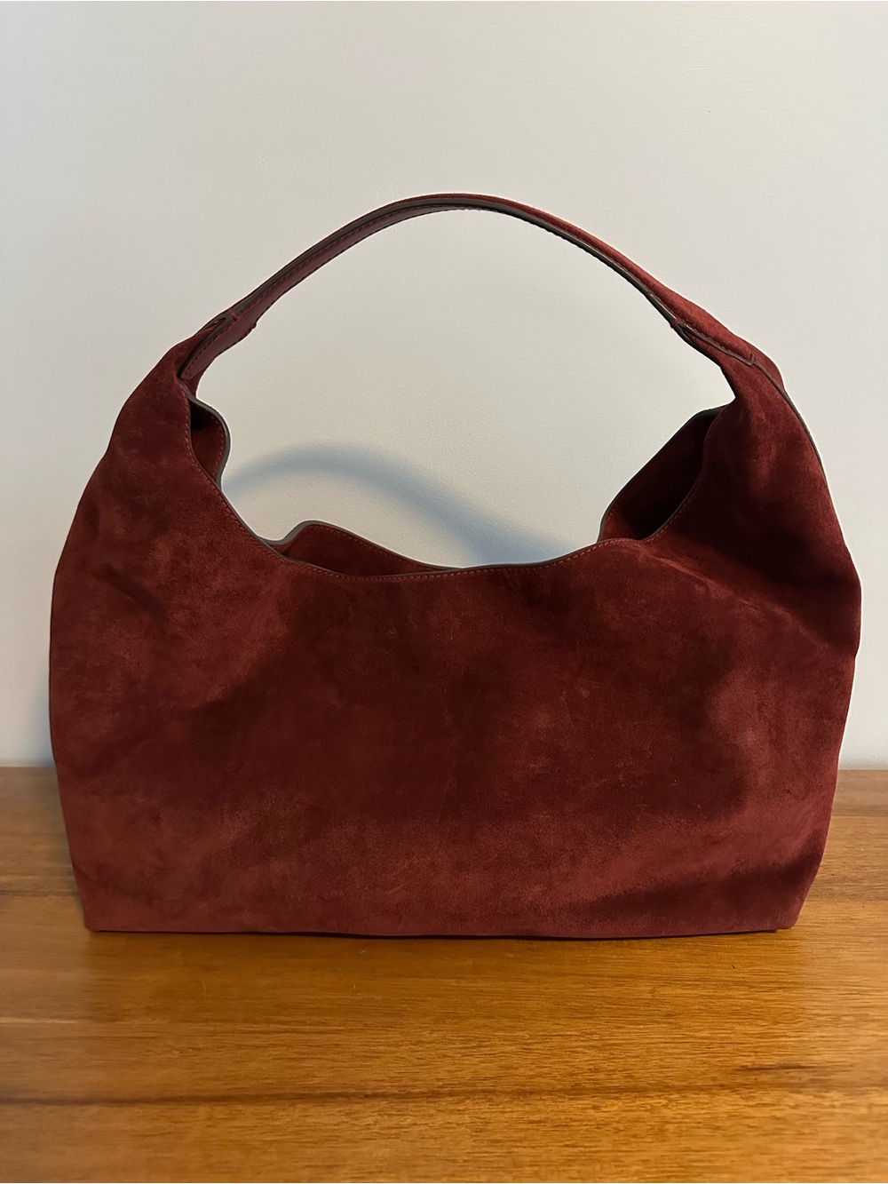 NWT Madewell Mylie Shoulder Bag Aged Wine Suede - Picture 3 of 12